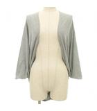 ドルマン ドレープ ニット カーディガン トッパー 羽織 F グレー ■GY54