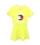 トミーヒルフィガー TOMMY HILFIGER ワンピース 半袖 ひざ丈 女の子 子供服 152 イエロー ■GY54 ☆AA★ A0124