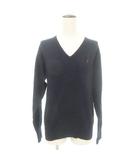 ラルフローレン RALPH LAUREN ウール Vネック ニット セーター ホース刺繍 国内正規 Mサイズ 紺 ネイビー