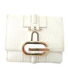 グッチ GUCCI 131848 二つ折り 財布 レザー コンパクト G金具 白 ホワイト A0128