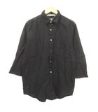 ジャーナルスタンダード JOURNAL STANDARD マルチボタン リネンシャツ 七分袖 薄手 トップス L 黒 ブラック
