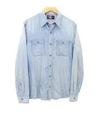 ダブルアールエル RRL 国内正規 ワーク デニム シャツ 長袖 S ライトブルー ラルフローレン A0127