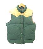ヨーク 切替 ダウンベスト M グリーン アイボリー A0126