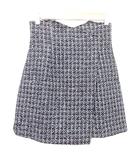 リランドチュール Rirandture 美品 キュロットスカート パンツ ミニ ツイード 1 S相当 黒 ブラック ■TC A0127