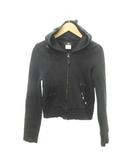 バービー Barbie フード パーカー ジップアップ リボン チャーム Mサイズ 黒 ブラック ■TC