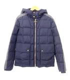 モンクレール MONCLER GAMME BLEU 国内正規 ウール切替 ダウン ジャケット フード 2 M相当 紺 ネイビー グレー ☆AA★ A0128
