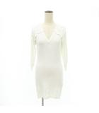 ユーズ UTH 美品 ニット ワンピース ミニ丈 ワンサイズ 白 ホワイト ■TC