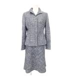 美品 ツイード スカート スーツ セットアップ 38 M相当 黒 ブラック ORG