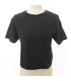 ユナイテッドアローズ UNITED ARROWS 半袖 Tシャツ 無地 ショート丈 クルーネック 薄手 フリーサイズ 黒 ブラック ■TC