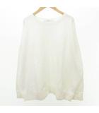 トレーナー 長袖 無地 クルーネック 薄手 フリーサイズ 白 ホワイト ■TC