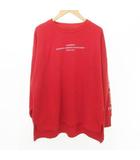 トレーナー 長袖 ロゴ クルーネック 薄手 Mサイズ 赤 レッド ■TC