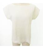 リエス Liesse フレンチスリーブ カットソー ボートネック 無地 薄手 フリーサイズ アイボリー ■TC