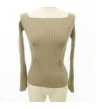 スナイデル SNIDEL ニット カットソー スクエアネック 無地 スリム 薄手 フリーサイズ ベージュ ■TC