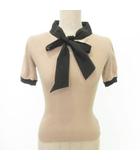 エイミーイストワール eimy istoire 半袖 ニット カットソー 無地 スリム 薄手 フリーサイズ ベージュ ■TC