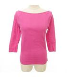 エストネーション ESTNATION 長袖 カットソー ボートネック 無地 薄手 38 Mサイズ ピンク ■TC