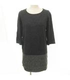 バンヤードストーム BARNYARDSTORM ウール ワンピース ひざ丈 長袖 無地 クルーネック 厚手 0 Sサイズ グレー ■TC