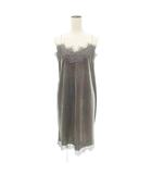 美品 ベロア キャミソール レース F チャコール