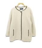 シップス SHIPS ボア ジャケット 無地 ボタン 厚手 フリーサイズ アイボリー