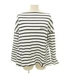 アメリカーナ AMERICANA ボーダー Tシャツ 長袖 ロゴ 薄手 フリーサイズ 白 ホワイト