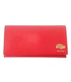ポールスミス PAUL SMITH BPS013 牛革 二つ折り 長財布 ミニエンボス加工 ロングウォレット 赤 レッド A0206