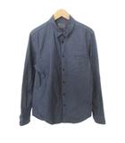 ザラマン ZARA MAN シャツ 長袖 ポケット ラウンド 薄手 Mサイズ 紺 ネイビー