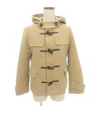 ダッフルコート ウール 無地 フード付き 厚手 Mサイズ ベージュ
