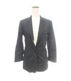 リネン シングル ジャケット ブレザー 0 XSサイズ 黒 ブラック ■TC