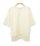 カオン Kaon フリンジ カットソー 半袖 ブラウス S 白 ホワイト ■TC