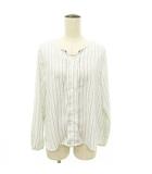 オペーク OPAQUE ストライプ シャツ ブラウス Lサイズ 白 ホワイト MMT