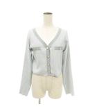 美品 ラメニット カーディガン F パステルブルー