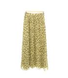 美品 レオパード柄 プリーツ ロングスカート Sサイズ マルチカラー