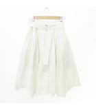 イエナ IENA フレア タック ひざ丈 スカート 日本製 白 ホワイト ■TC
