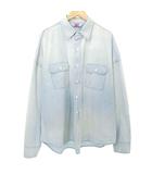 セントマイケル SAINTMICHAEL SHIRT/BLUE/BLUE ワークシャツ 長袖 ヴィンテージ加工 XL ライトブルー ☆AA★ A0220