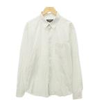 ドット 水玉 長袖 シャツ ブラウス ポケット 薄手 Lサイズ 白 ホワイト MMT