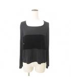 フォクシー FOXEY RABBITS 美品 ベロアライン 長袖 カットソー 長袖 日本製 黒 ブラック