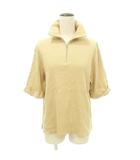 バーバリーゴルフ BURBERRY GOLF ハーフジップ リブスウェット 半袖 国内正規 日本製 LLサイズ  ベージュ ■GY47