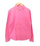 ナノユニバース nano universe ボタンダウン シャツ 長袖 無地 薄手 IV 約XLサイズ ピンク