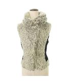 ヒロコビス HIROKO BIS ファー ベスト スリム 無地 厚手 9 Mサイズ ベージュ ■GY47