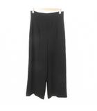 ザラ ZARA ワイド スラックス パンツ センタープレス 無地 薄手 XSサイズ 黒 ブラック