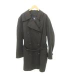 バーバリー ロンドン BURBERRY LONDON トレンチコート ダブル ライナー ベルト付き 無地 厚手 Lサイズ 黒茶色