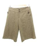 エニィファム anyFam ハーフ パンツ スラックス ヘリンボーン ウール混 厚手 2 Mサイズ ベージュ /MKS