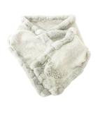 美品 ラビットファー マフラー ストール アイスグレー