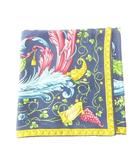 グッチ GUCCI シルク スカーフ イタリア製 86×86 紺 ネイビー 他 ■GY47