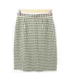 クレージュ courreges ひざ丈 スカート チェック 薄手 9AR63 Mサイズ アイボリー ■GY47