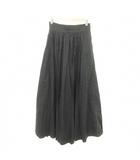 美品 コットン フレア ロングスカート 日本製 36 Sサイズ 黒 ブラック