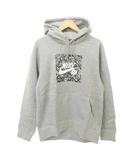 ナイキ NIKE タグ付 プリント パーカー 裏起毛 長袖 厚手 Mサイズ グレー