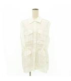 アダムエロペ Adam et Rope' 美品 リネン ベスト ジレ F アイボリー ■GY47