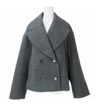 ザラ ZARA ダブルブレストコート Pコート ピーコート ショート L 175/96A グレー X