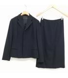 ラルフローレン RALPH LAUREN RL フォーマル スカート スーツ セットアップ 比翼 ジャケット 7 ネイビー 紺