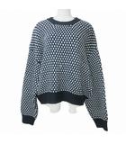 フリークスストア FREAKS STORE ×MACOBER マコバー 23FW ジャガード柄 ニットプルオーバー セーター 厚手 長袖 ネイビー系 フリーサイズ X
